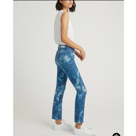 AG Adriano Goldschmied The Mari Abstract Tie Dye Night Rain Jeans Size 27 - Picture 12 of 12